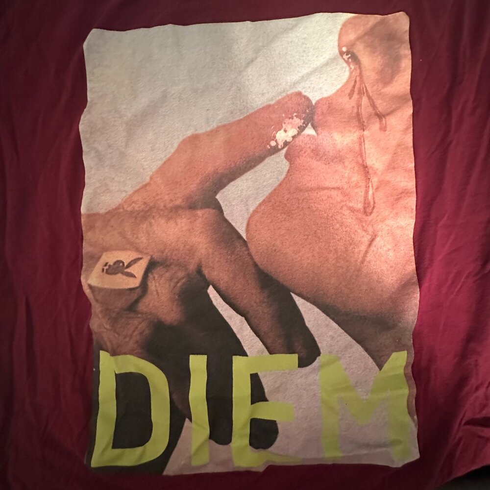 Diem Trapped in Addiction T Shirt Maroon Base Color Size XL